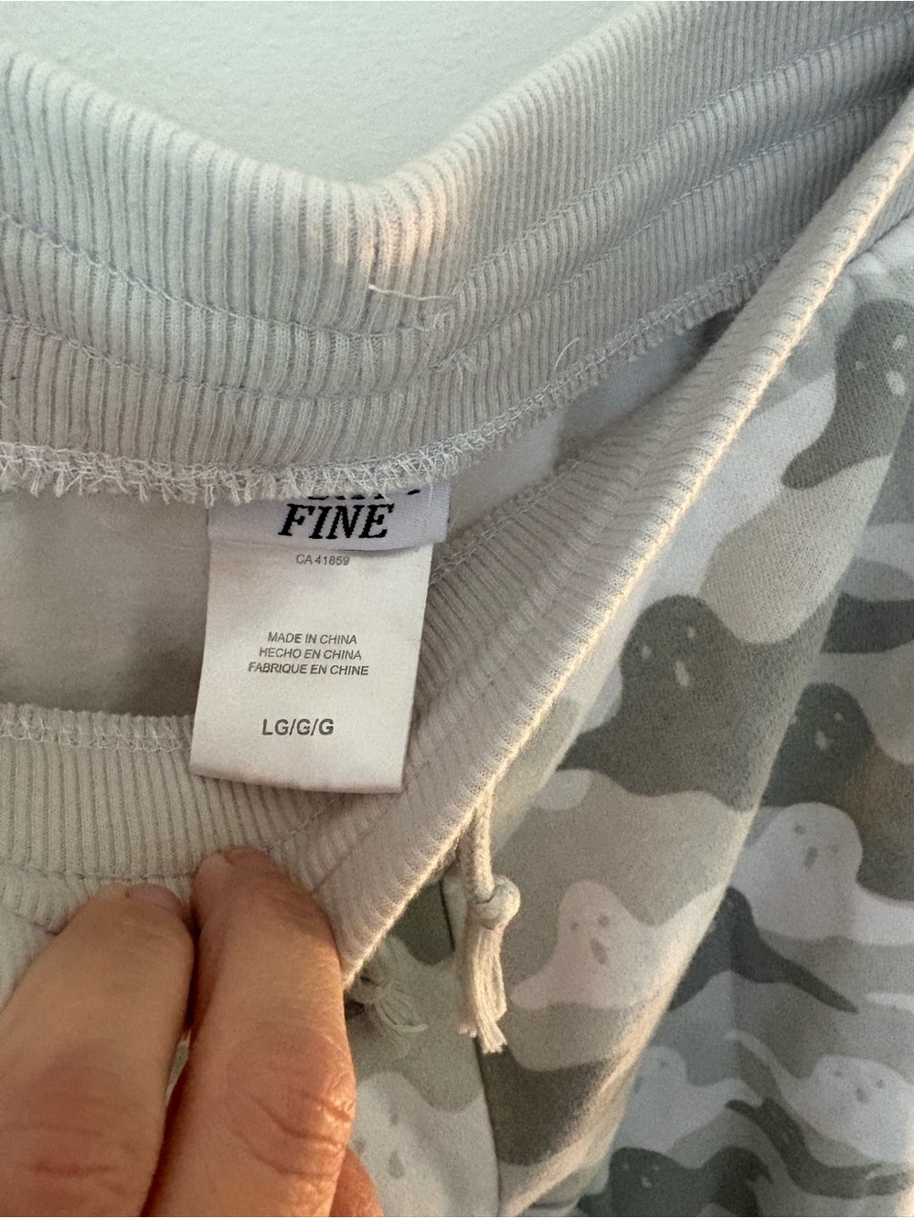 Women’s Gray & White Ghost Print Jogger Pants - Picture 4 of 4
